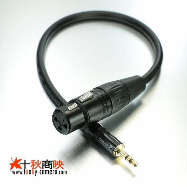 3.5mm ステレオ ミニジャック (オス) ⇔ キャノン XLR (メス) 変換ケーブル 極短39cm